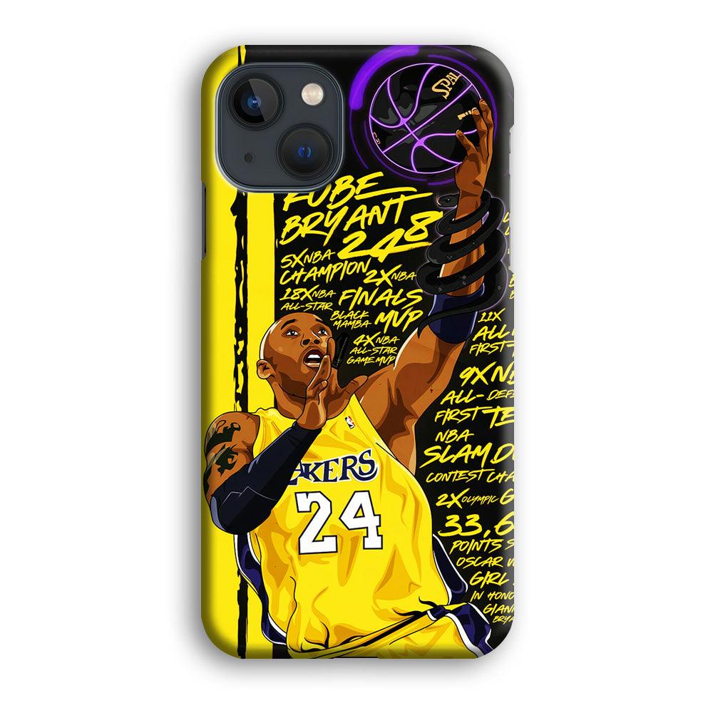 Kobe Bryant Lakers NBA iPhone 13 Mini Case-Plastic / Full Wrap (3D Case)-Xtracase