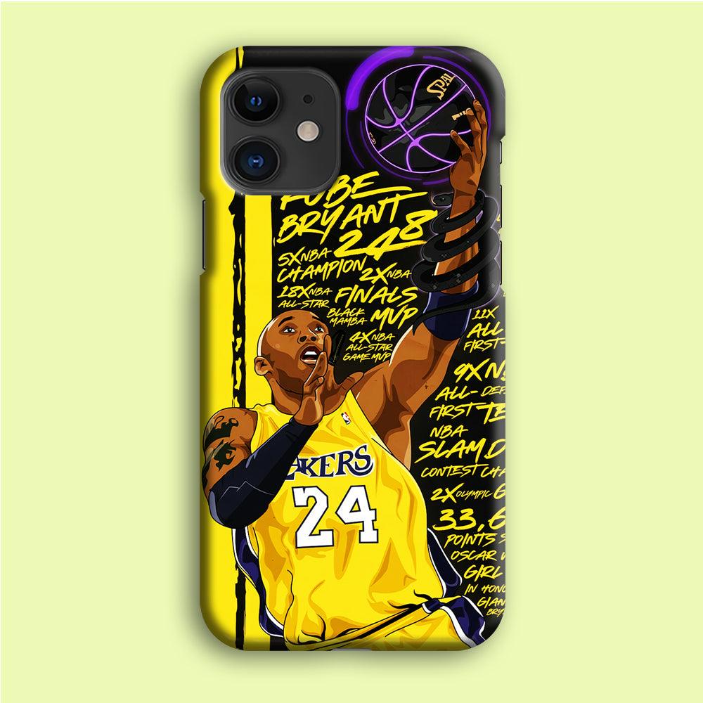 Kobe Bryant Lakers NBA iPhone 12 Mini Case-Plastic / Full Wrap (3D Case)-Xtracase