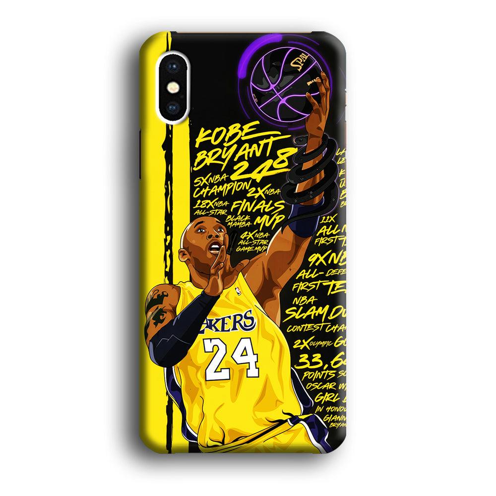 Kobe Bryant Lakers NBA iPhone Xs Max Case-Plastic / Full Wrap (3D Case)-Xtracase