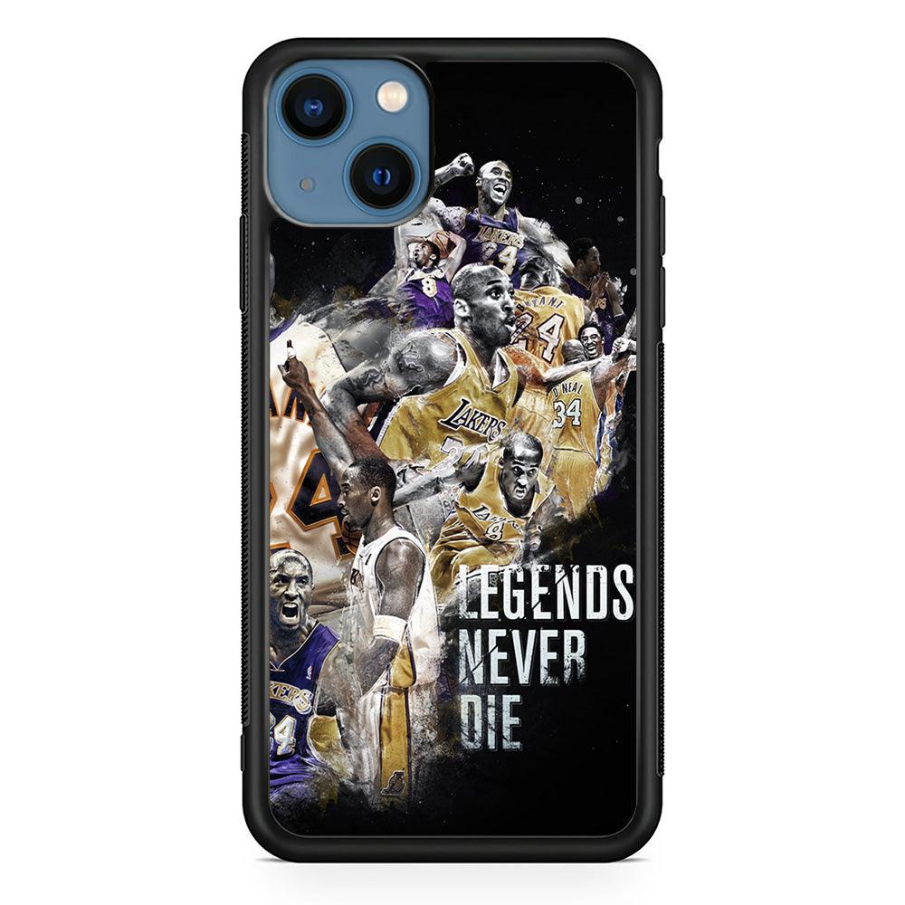Kobe Bryant Legends Never Die iPhone 13 Case-Rubber / Black (2D Case)-Xtracase