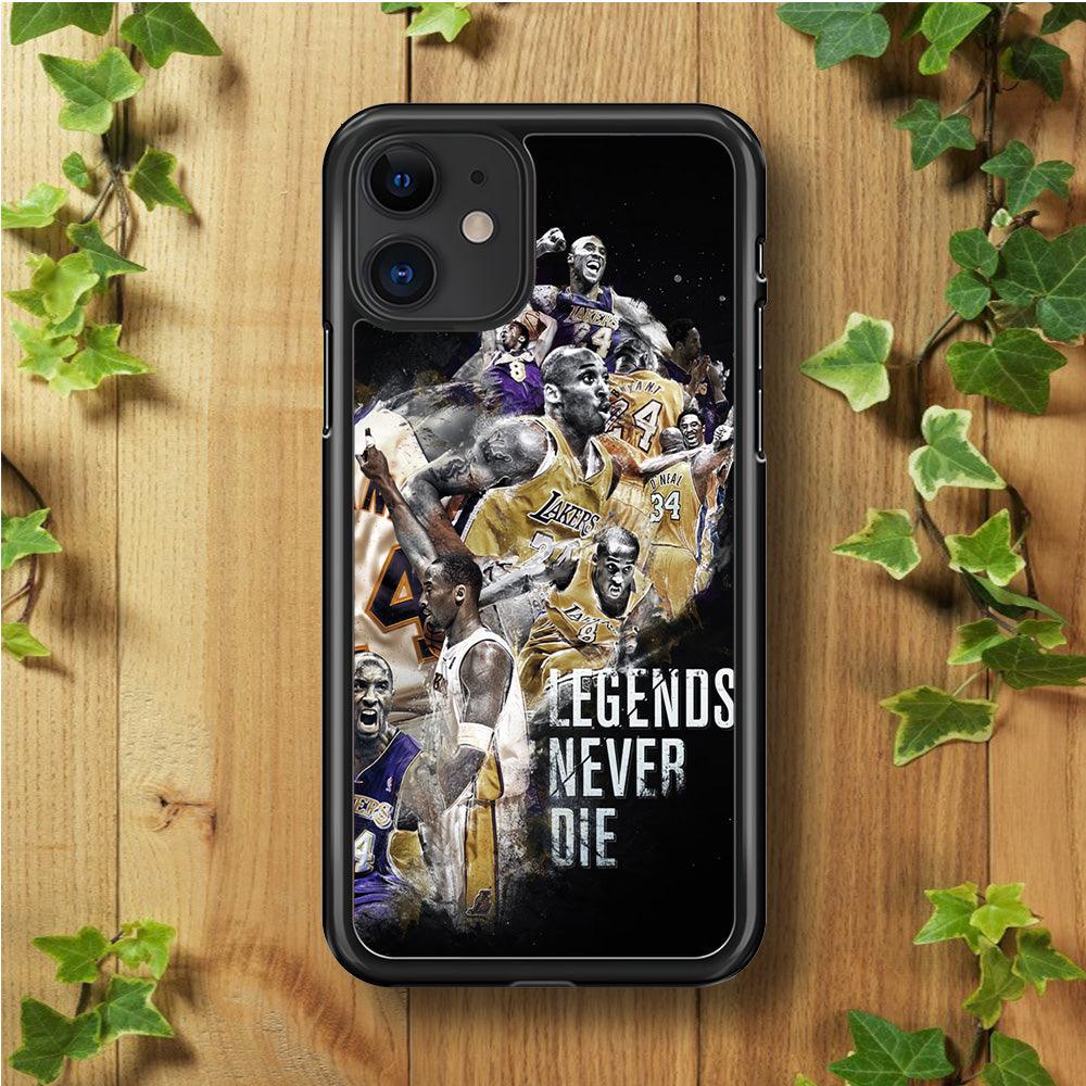 Kobe Bryant Legends Never Die iPhone 11 Case-Rubber / Black (2D Case)-Xtracase