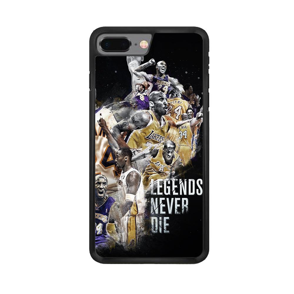 Kobe Bryant Legends Never Die iPhone 8 Plus Case-Rubber / Black (2D Case)-Xtracase