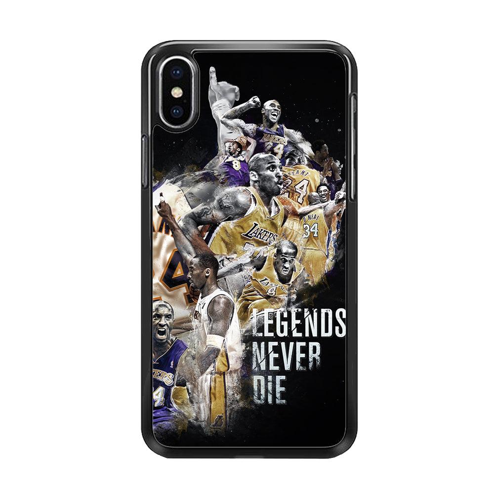 Kobe Bryant Legends Never Die iPhone X Case-Rubber / Black (2D Case)-Xtracase