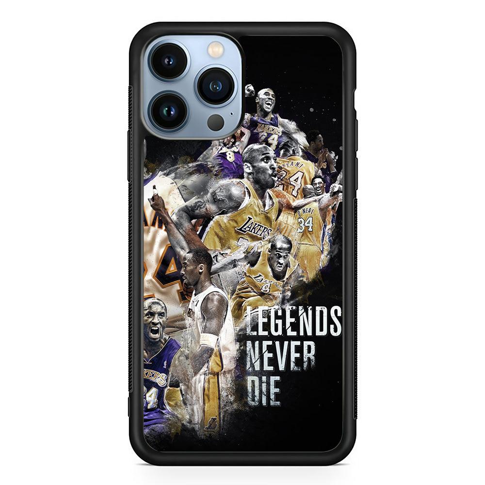 Kobe Bryant Legends Never Die iPhone 13 Pro Max Case-Rubber / Black (2D Case)-Xtracase