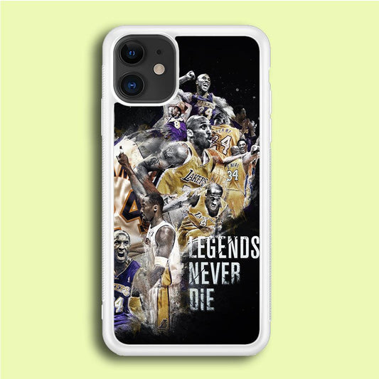 Kobe Bryant Legends Never Die iPhone 12 Mini Case-Rubber / White (2D Case)-Xtracase