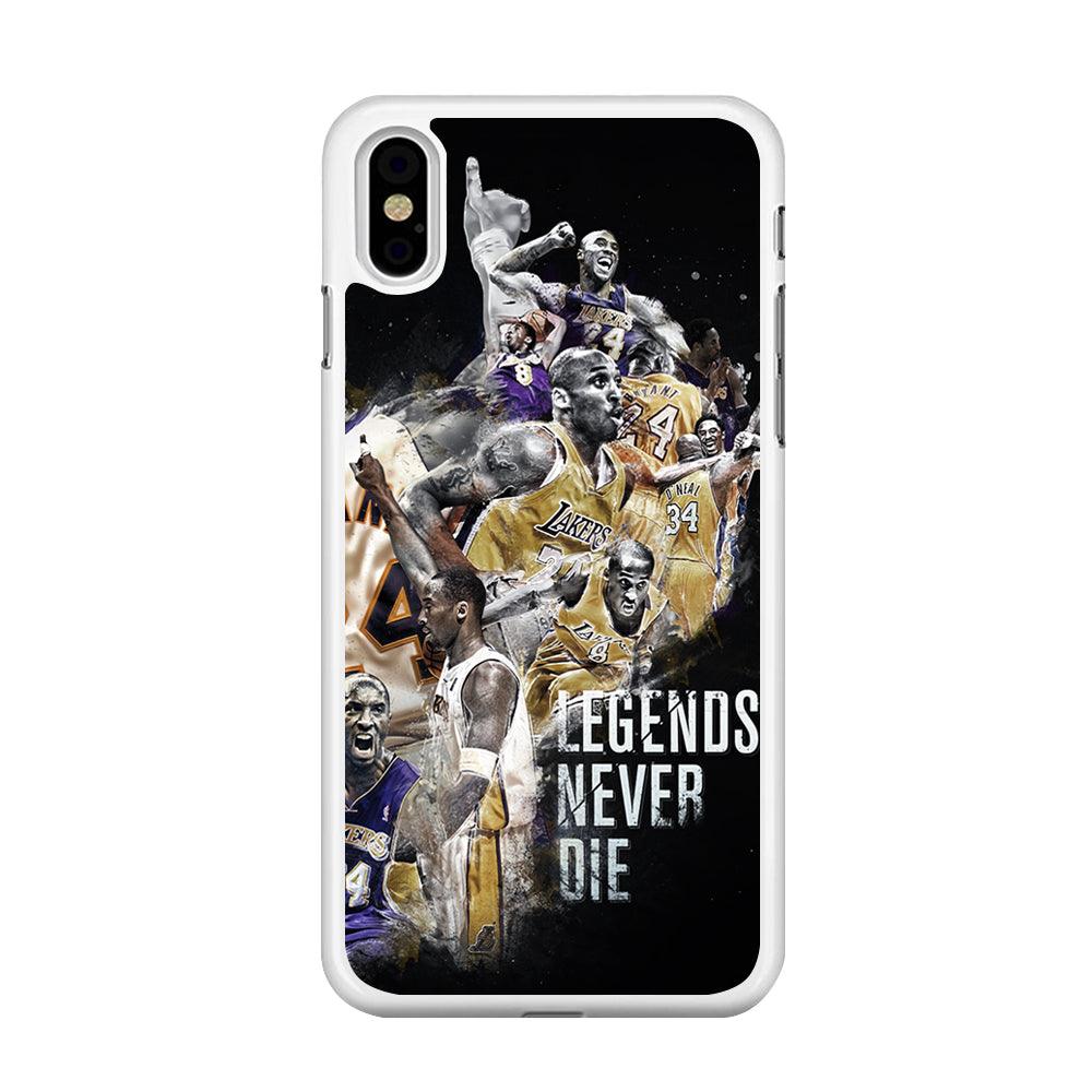 Kobe Bryant Legends Never Die iPhone X Case-Rubber / White (2D Case)-Xtracase