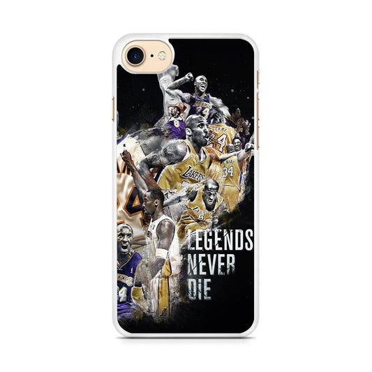 Kobe Bryant Legends Never Die iPhone 8 Case-Rubber / White (2D Case)-Xtracase
