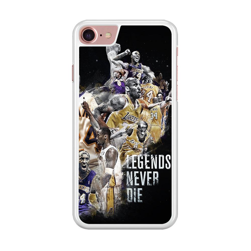 Kobe Bryant Legends Never Die iPhone SE 2020 Case-Rubber / White (2D Case)-Xtracase
