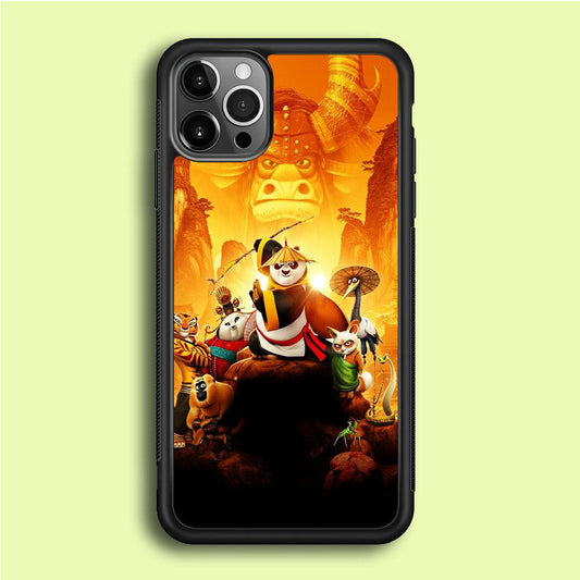 Kung Fu Panda 001 iPhone 12 Pro Case-Rubber / Black (2D Case)-Xtracase