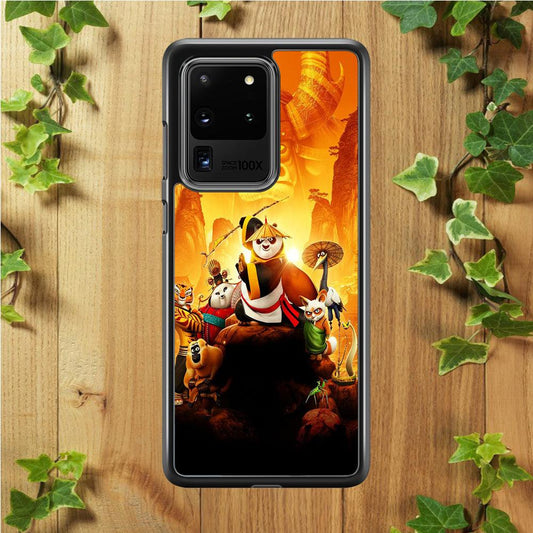 Kung Fu Panda 001 Samsung Galaxy S20 Ultra Case-Rubber / White (2D Case)-Xtracase