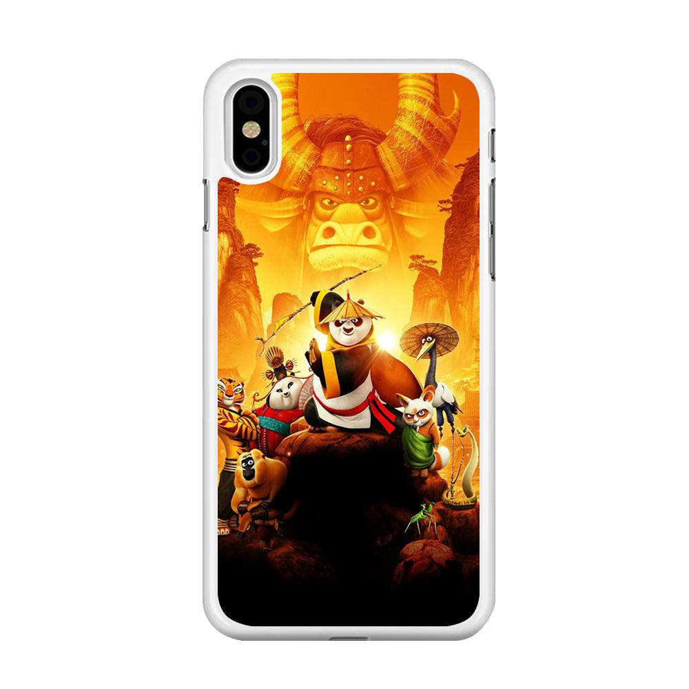 Kung Fu Panda 001 iPhone Xs Max Case-Rubber / White (2D Case)-Xtracase