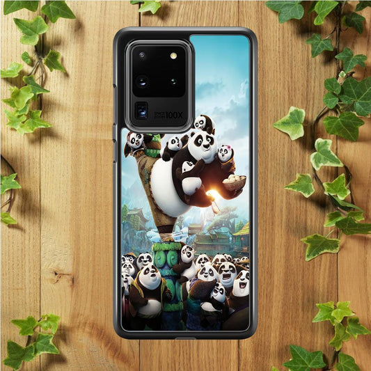 Kung Fu Panda 002 Samsung Galaxy S20 Ultra Case-Rubber / White (2D Case)-Xtracase