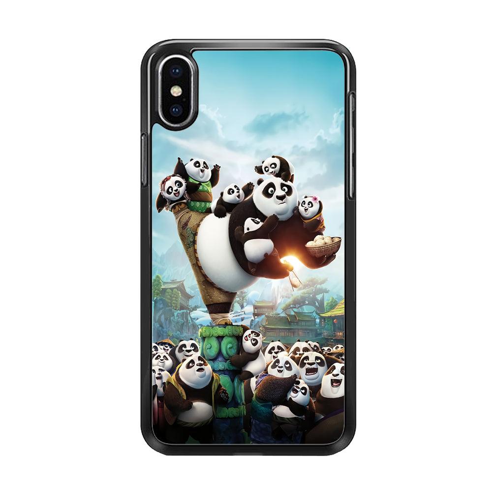 Kung Fu Panda 002 iPhone X Case-Rubber / Black (2D Case)-Xtracase