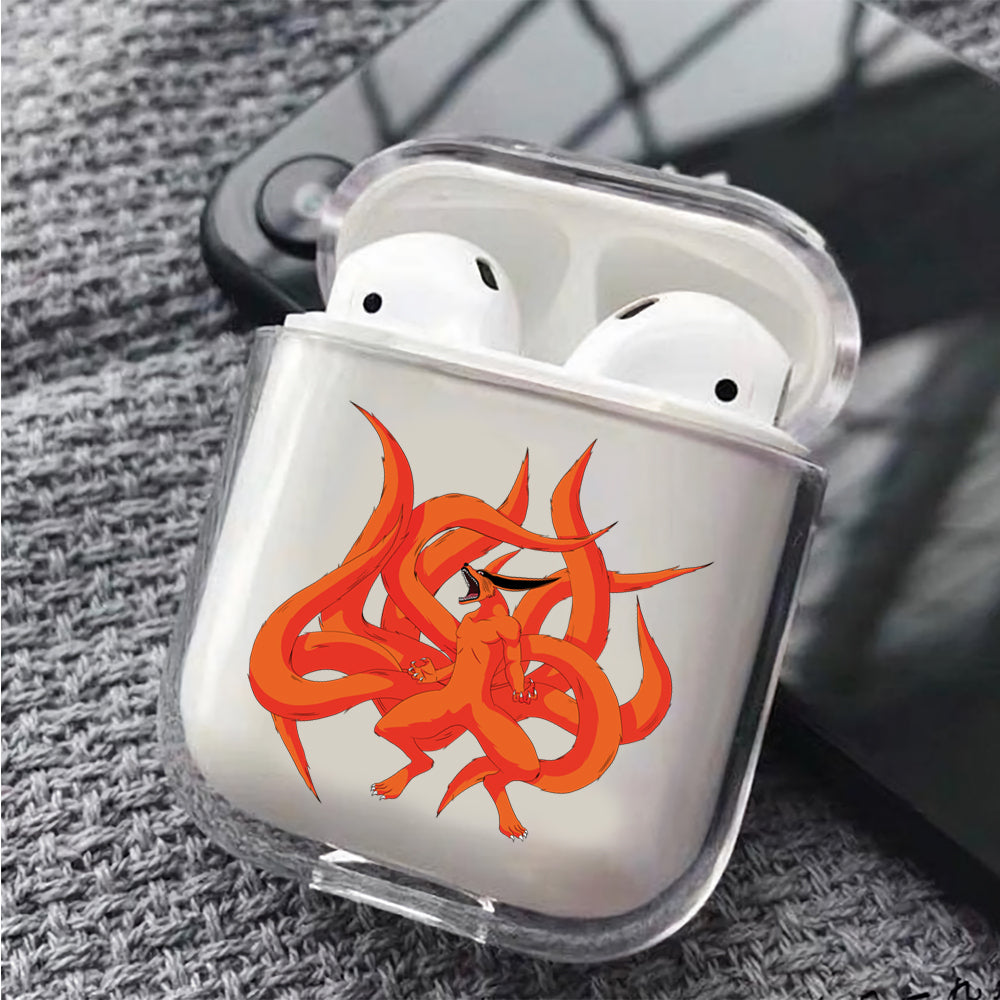 Kurama Naruto Uzumaki Hard Plastic rotective Clear Case Cover For Apple Airpods