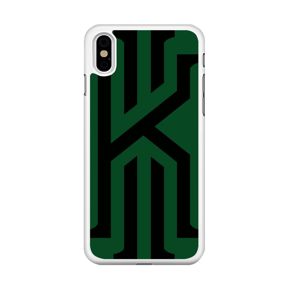 Kyrie Irving Black Green iPhone Xs Case-Rubber / White (2D Case)-Xtracase