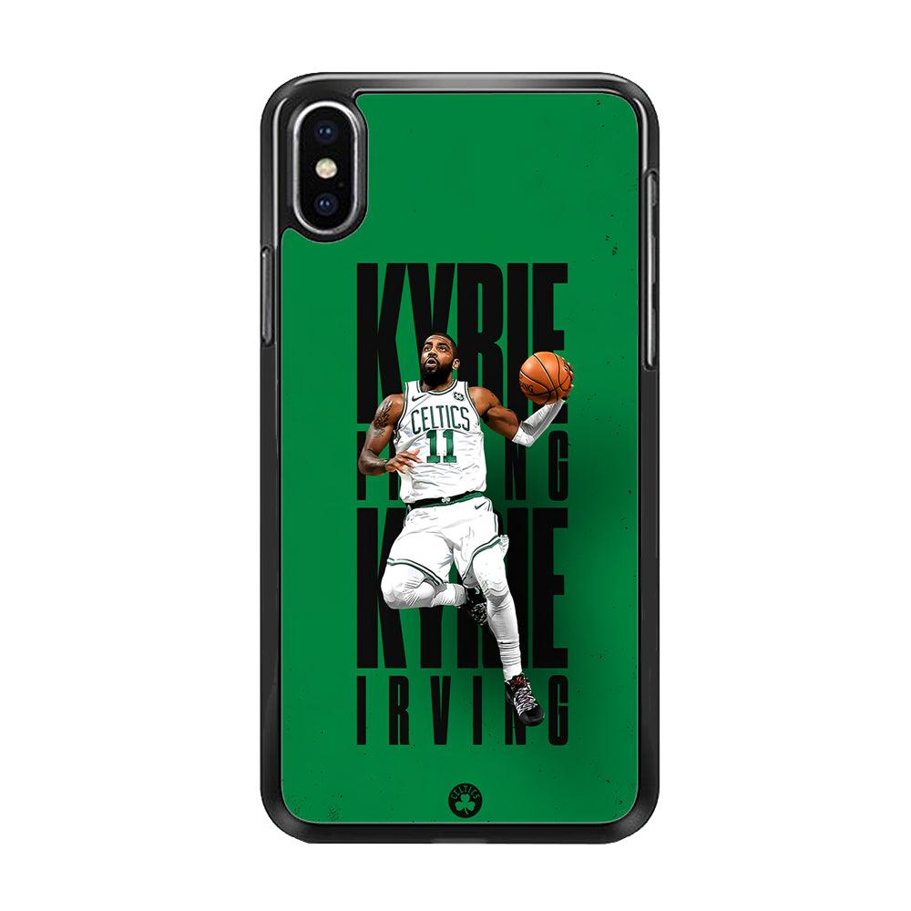 Kyrie Irving Celtics iPhone Xs Max Case-Rubber / Black (2D Case)-Xtracase