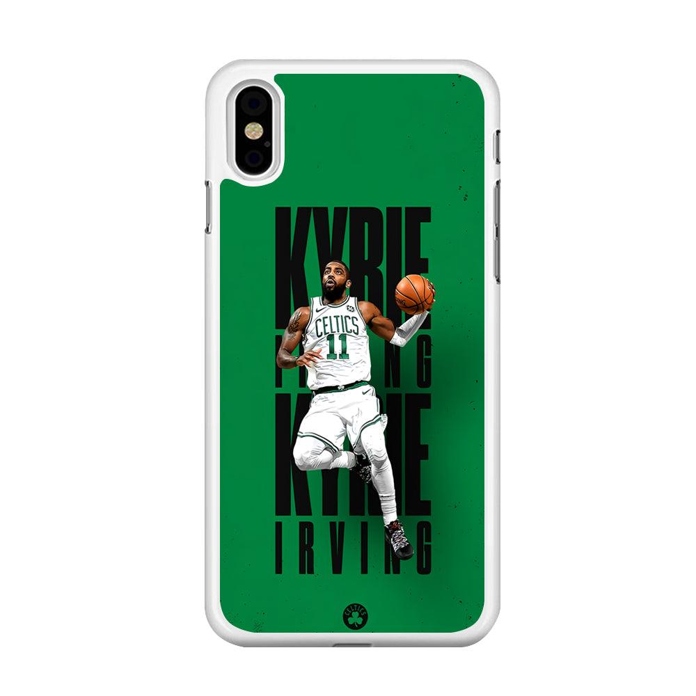 Kyrie Irving Celtics iPhone Xs Max Case-Rubber / White (2D Case)-Xtracase