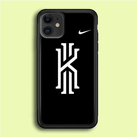 Kyrie Irving Logo 001 iPhone 12 Case-Rubber / Black (2D Case)-Xtracase