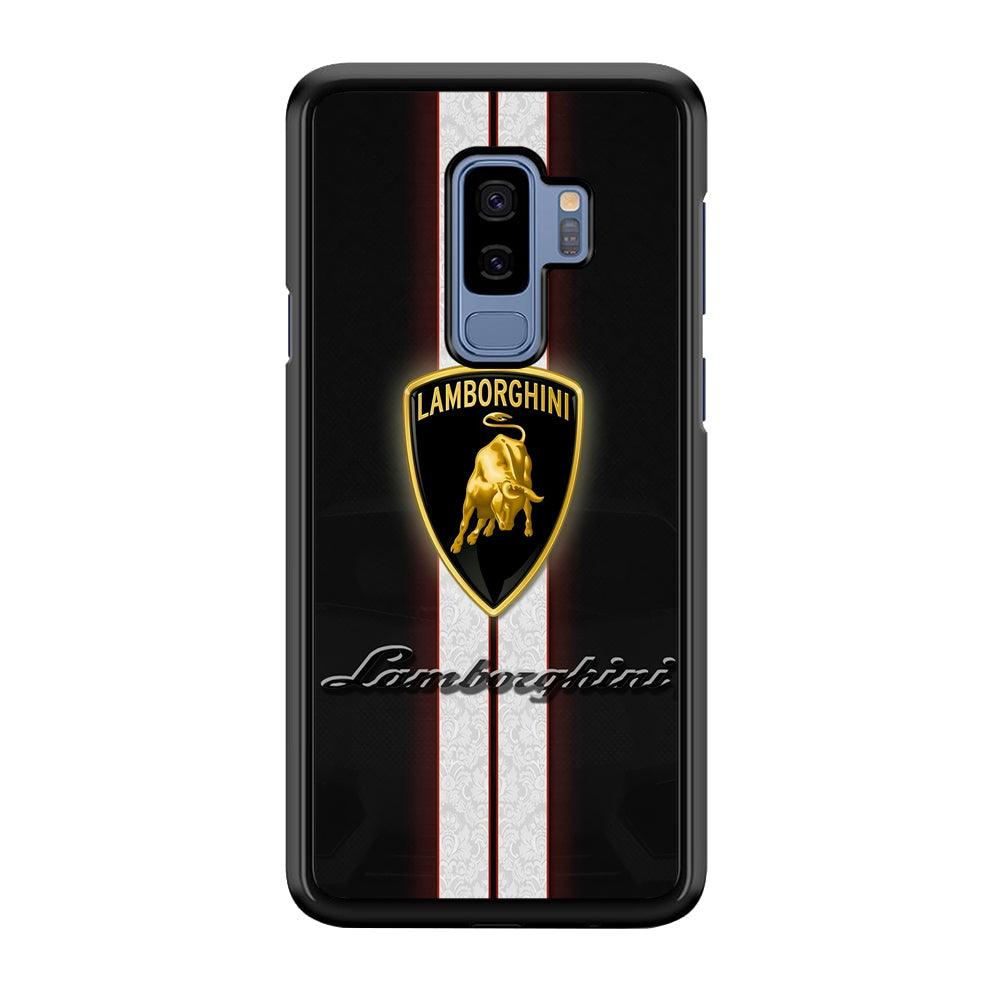 Lamborghini Logo White Stripe Samsung Galaxy S9 Plus Case-Plastic / Full Wrap (3D Case)-Xtracase