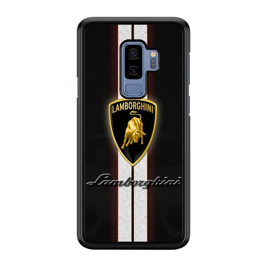 Lamborghini Logo White Stripe Samsung Galaxy S9 Plus Case-Plastic / Full Wrap (3D Case)-Xtracase
