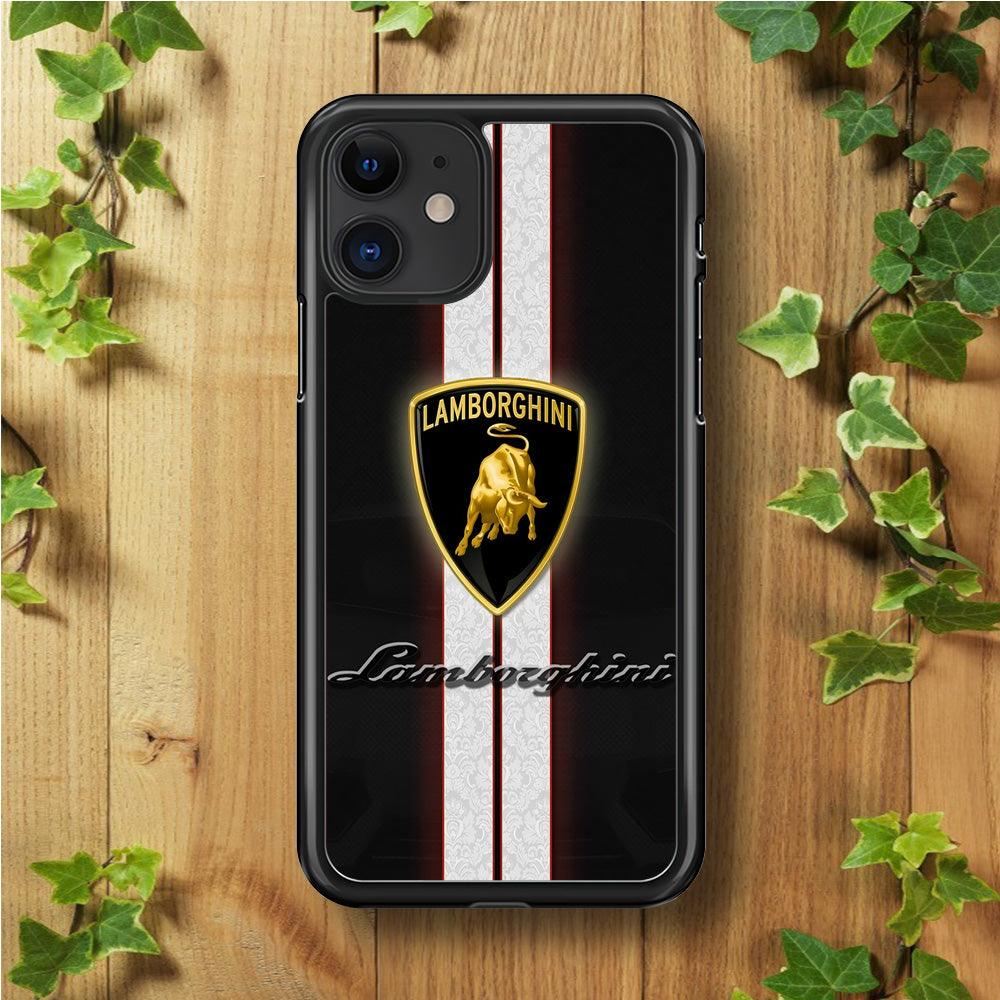 Lamborghini Logo White Stripe iPhone 11 Case-Xtracase