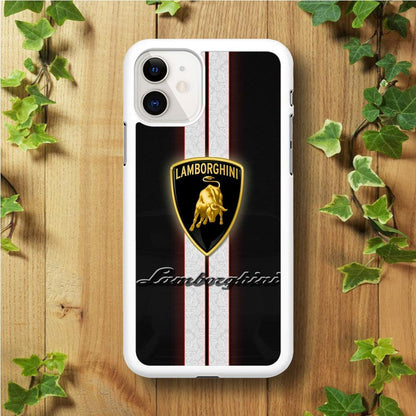 Lamborghini Logo White Stripe iPhone 11 Case-Xtracase