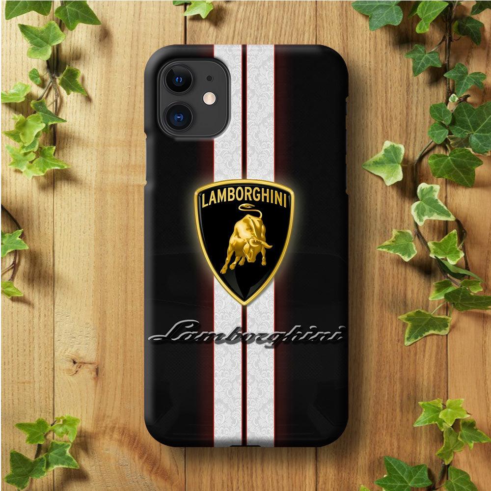 Lamborghini Logo White Stripe iPhone 11 Case-Xtracase
