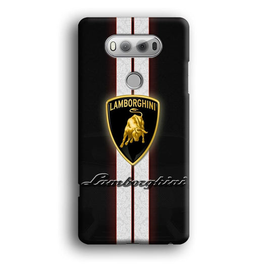 Lamborghini Logo White Stripe LG V20 3D Case-Xtracase
