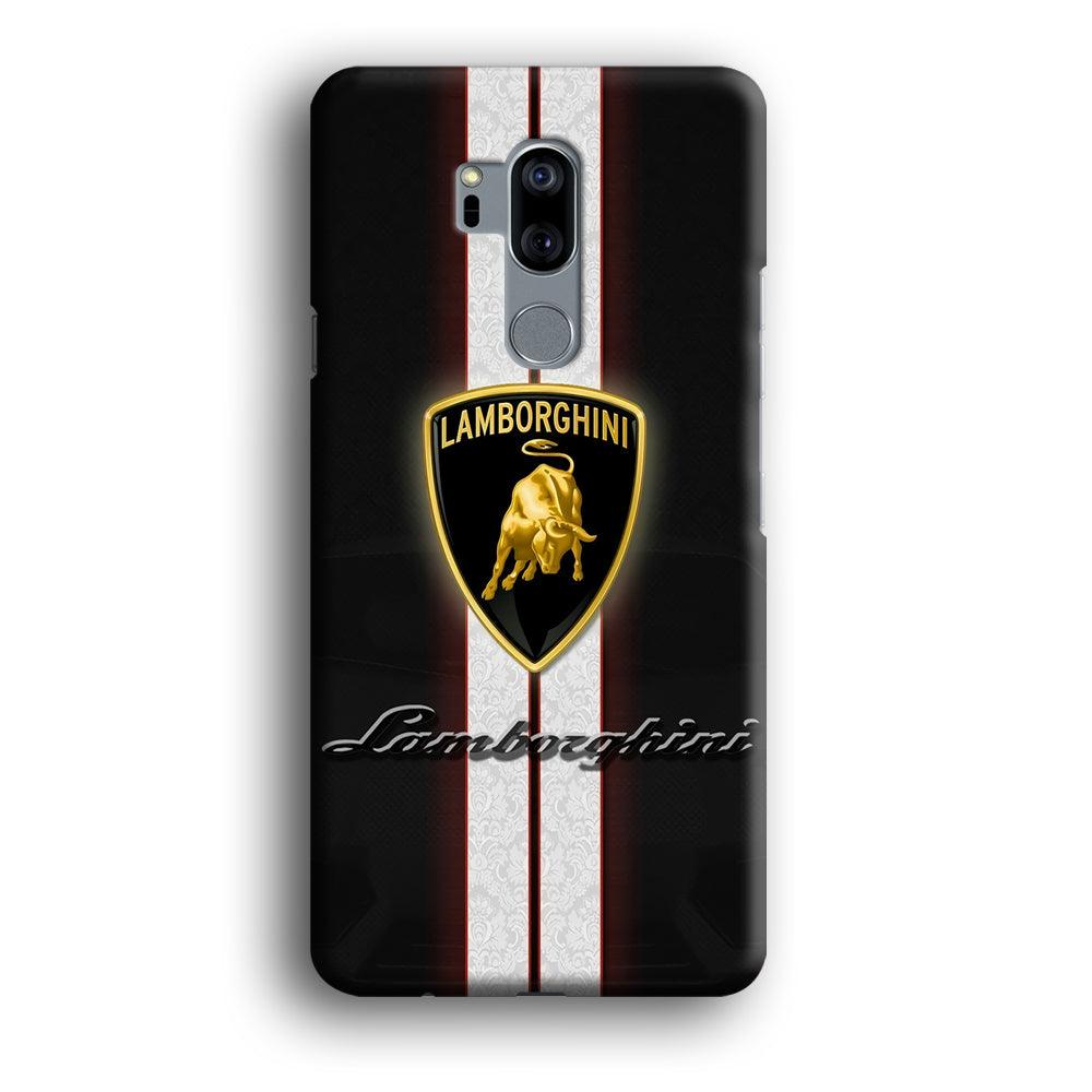 Lamborghini Logo White Stripe LG G7 ThinQ 3D Case-Xtracase