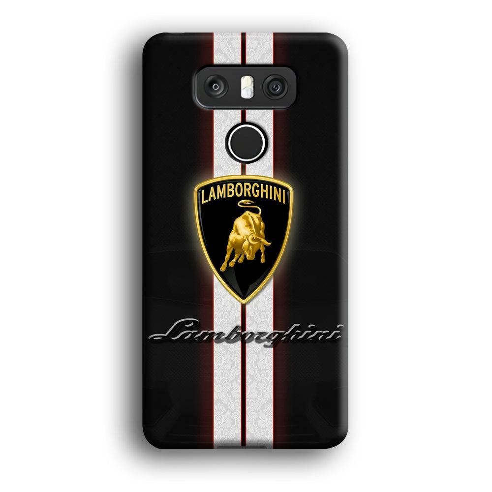 Lamborghini Logo White Stripe LG G6 3D Case-Xtracase