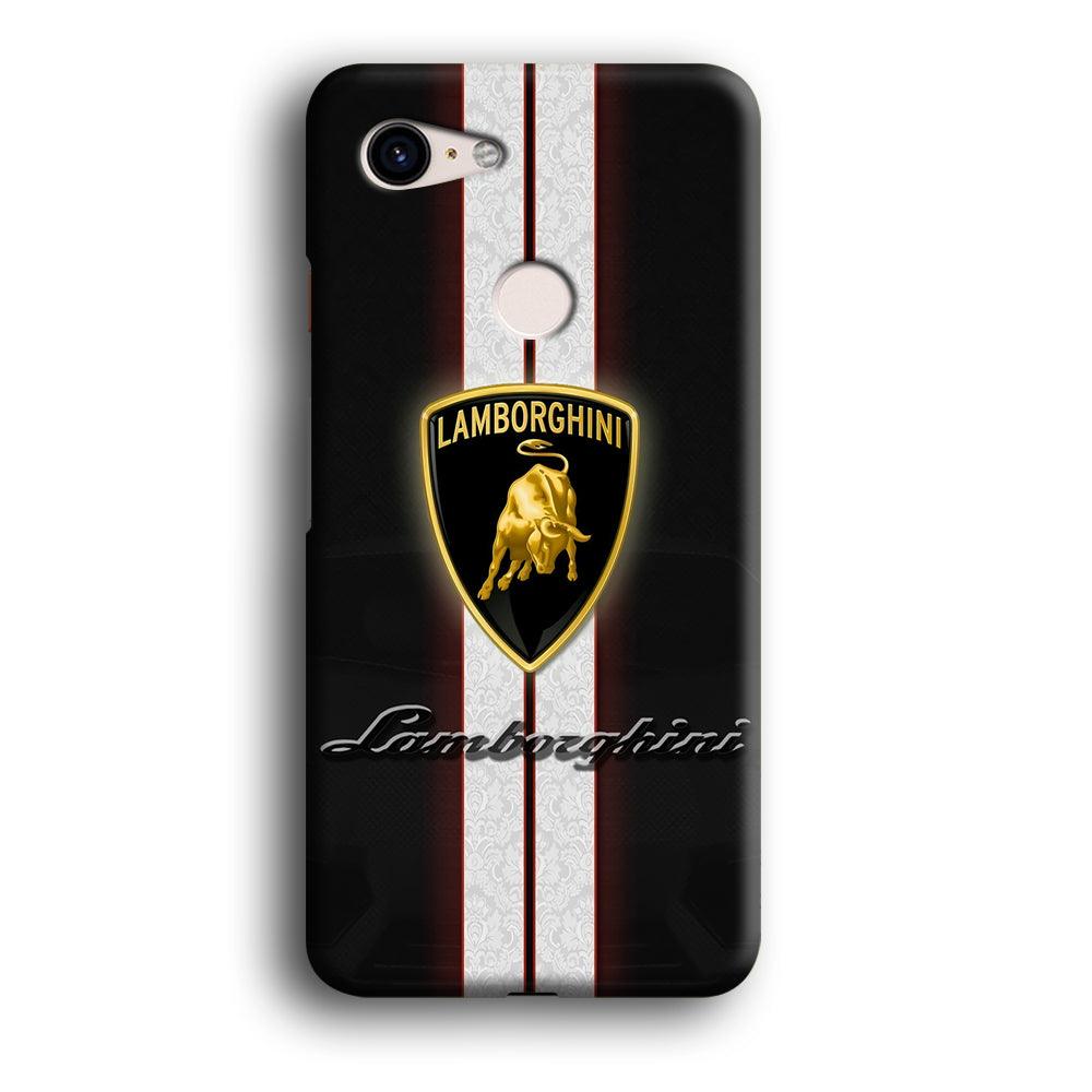 Lamborghini Logo White Stripe Google Pixel 3 XL 3D Case-Xtracase