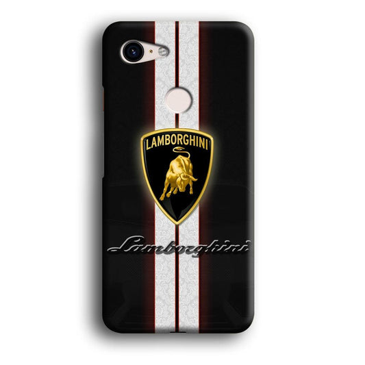 Lamborghini Logo White Stripe Google Pixel 3 XL 3D Case-Xtracase