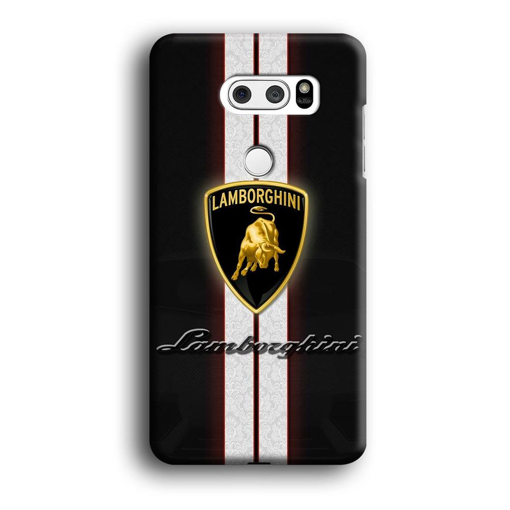 Lamborghini Logo White Stripe LG V30 3D Case-Xtracase