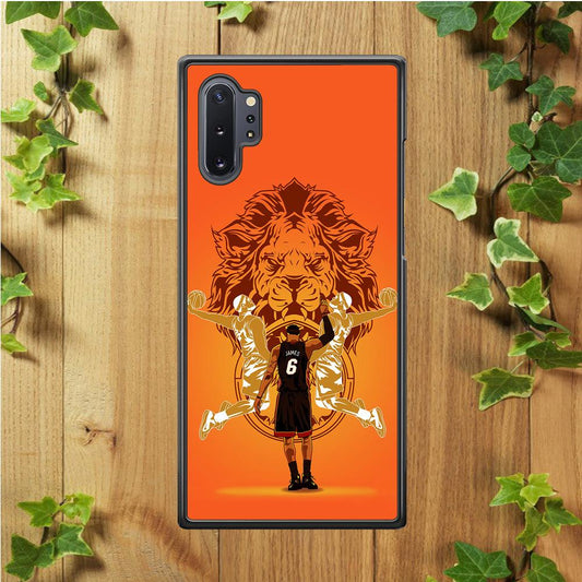 Lebron James Lion Logo Samsung Galaxy Note 10 Plus Case-Rubber / White (2D Case)-Xtracase