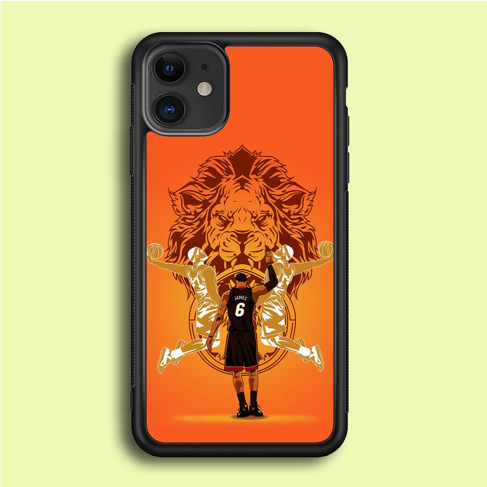 Lebron James Lion Logo iPhone 12 Mini Case-Rubber / Black (2D Case)-Xtracase