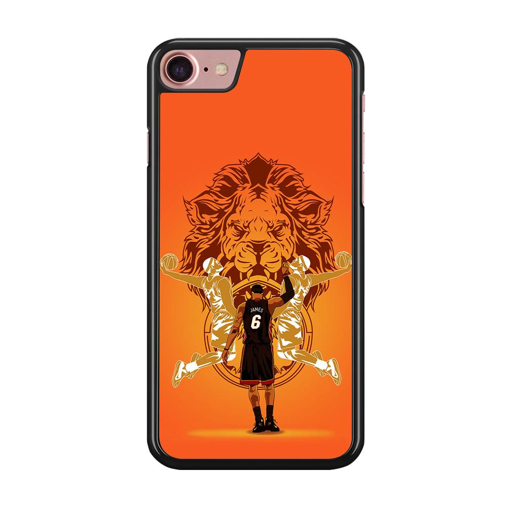 Lebron James Lion Logo iPhone SE 2020 Case-Rubber / Black (2D Case)-Xtracase