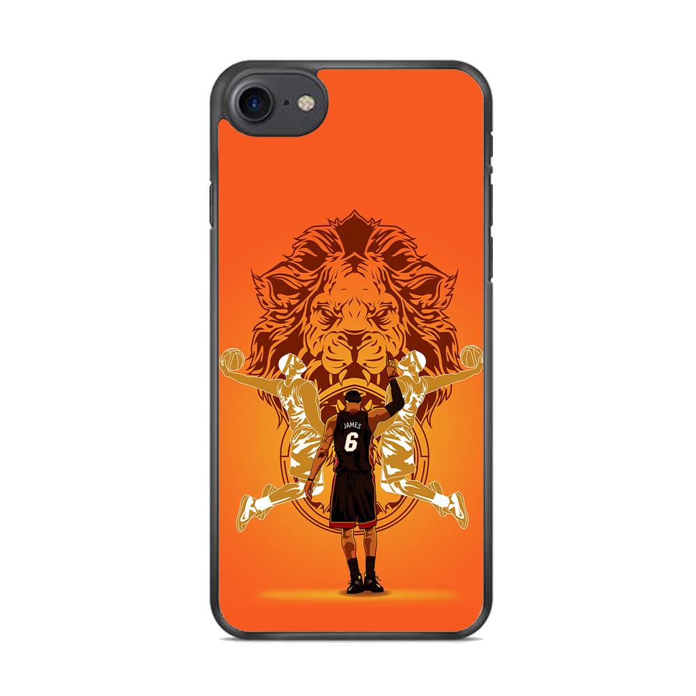 Lebron James Lion Logo iPhone 7 Case-Rubber / Black (2D Case)-Xtracase