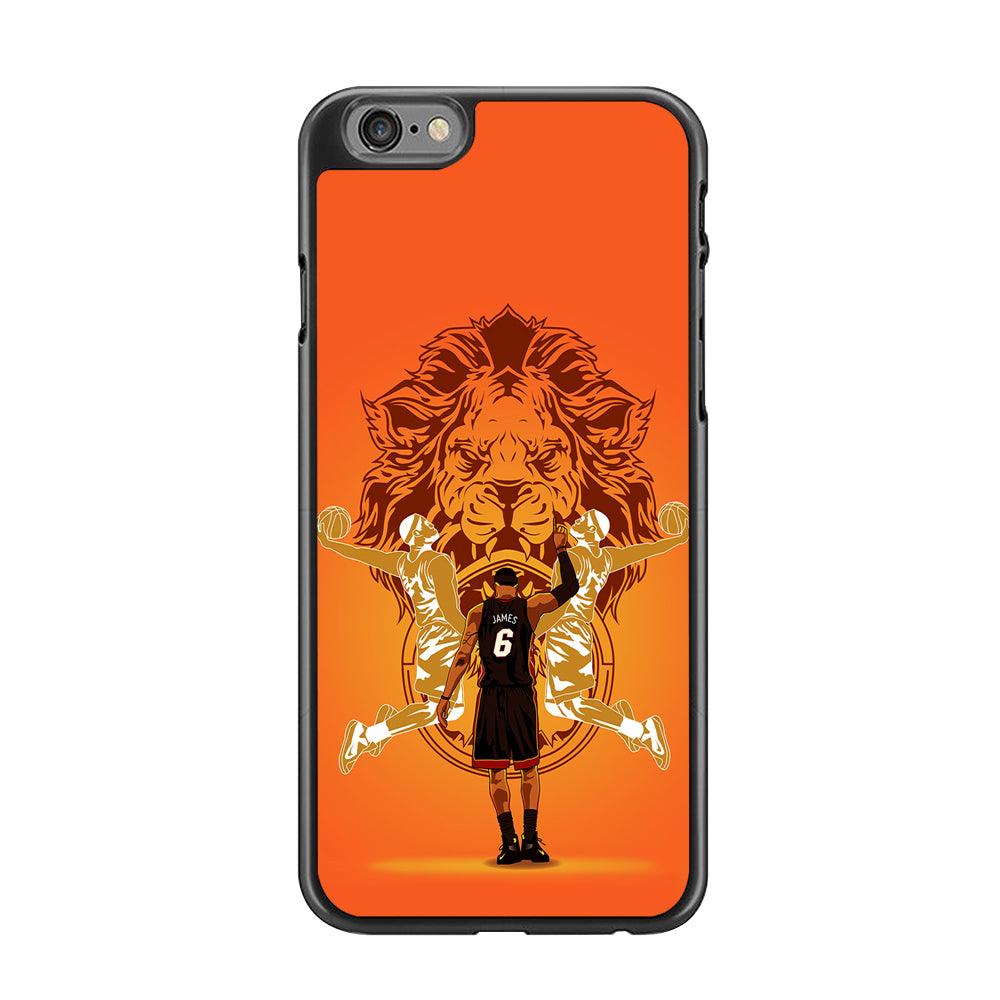 Lebron James Lion Logo iPhone 6 | 6s Case-Rubber / Black (2D Case)-Xtracase