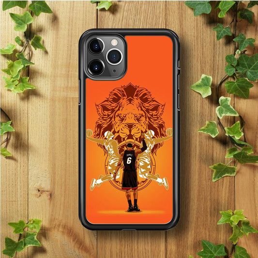 Lebron James Lion Logo iPhone 11 Pro Max Case-Rubber / Black (2D Case)-Xtracase