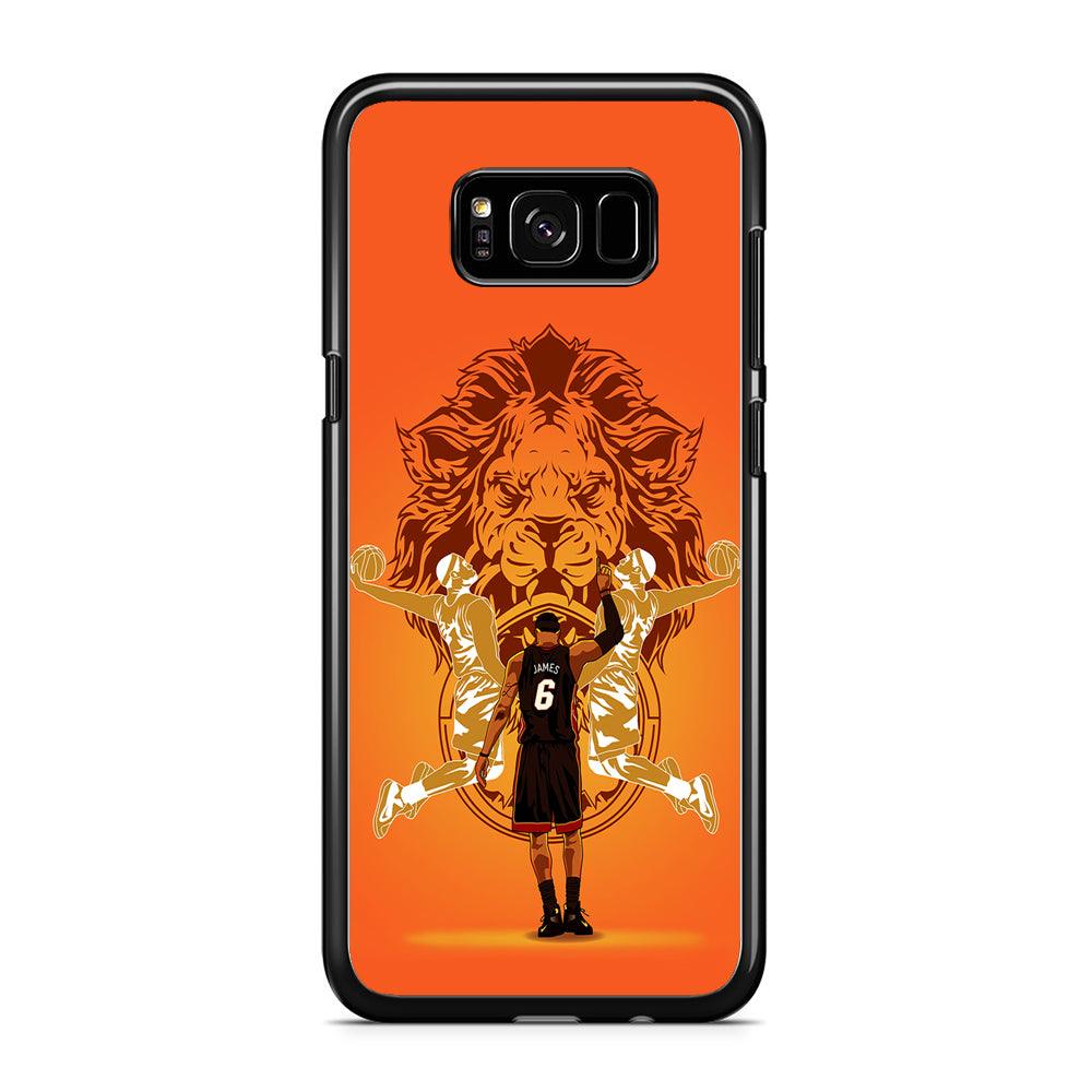 Lebron James Lion Logo Samsung Galaxy S8 Case-Rubber / Black (2D Case)-Xtracase