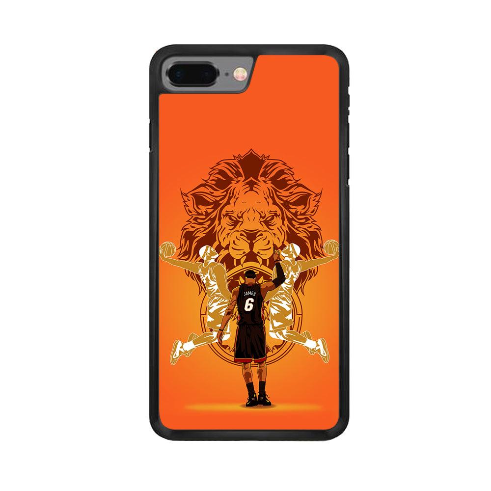 Lebron James Lion Logo iPhone 8 Plus Case-Rubber / Black (2D Case)-Xtracase
