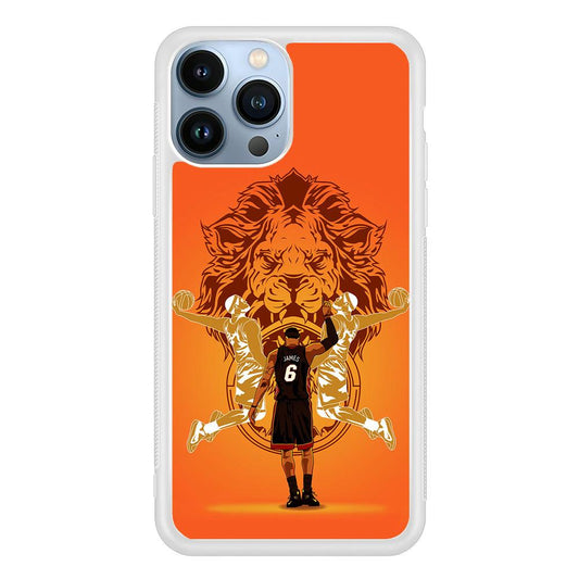 Lebron James Lion Logo iPhone 13 Pro Case-Rubber / White (2D Case)-Xtracase