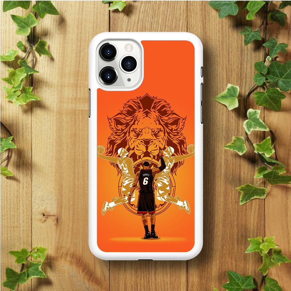 Lebron James Lion Logo iPhone 11 Pro Max Case-Rubber / White (2D Case)-Xtracase