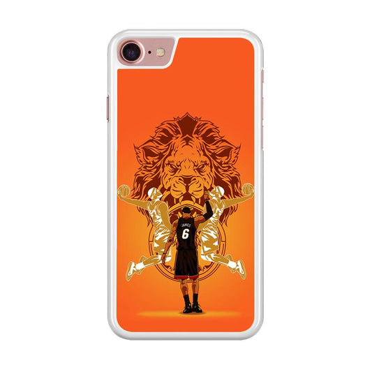Lebron James Lion Logo iPhone SE 2020 Case-Rubber / White (2D Case)-Xtracase