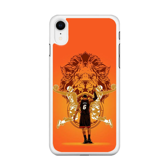 Lebron James Lion Logo iPhone XR Case-Rubber / White (2D Case)-Xtracase