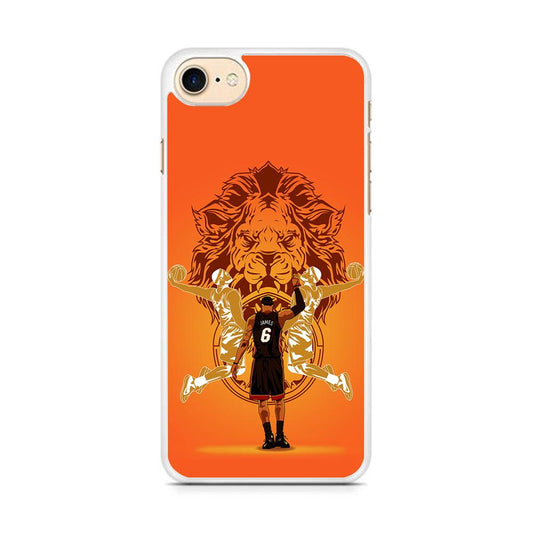 Lebron James Lion Logo iPhone 8 Case-Rubber / White (2D Case)-Xtracase