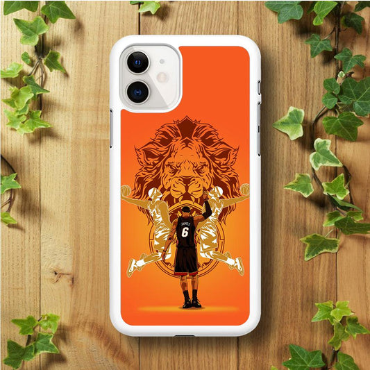 Lebron James Lion Logo iPhone 11 Case-Rubber / White (2D Case)-Xtracase