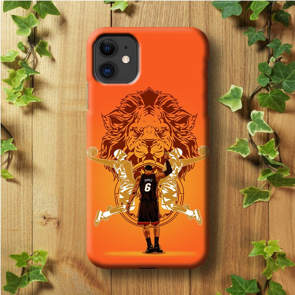 Lebron James Lion Logo iPhone 11 Case-Plastic / Full Wrap (3D Case)-Xtracase