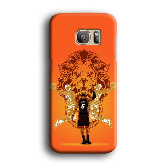 Lebron James Lion Logo Samsung Galaxy S7 Edge Case-Rubber / White (2D Case)-Xtracase