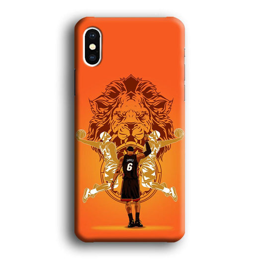 Lebron James Lion Logo iPhone Xs Case-Plastic / Full Wrap (3D Case)-Xtracase